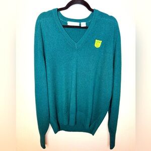 Vintage Western Golf Assoc (WGA) TSE Green V-Neck Men's Sweater 100% Cashmere XL